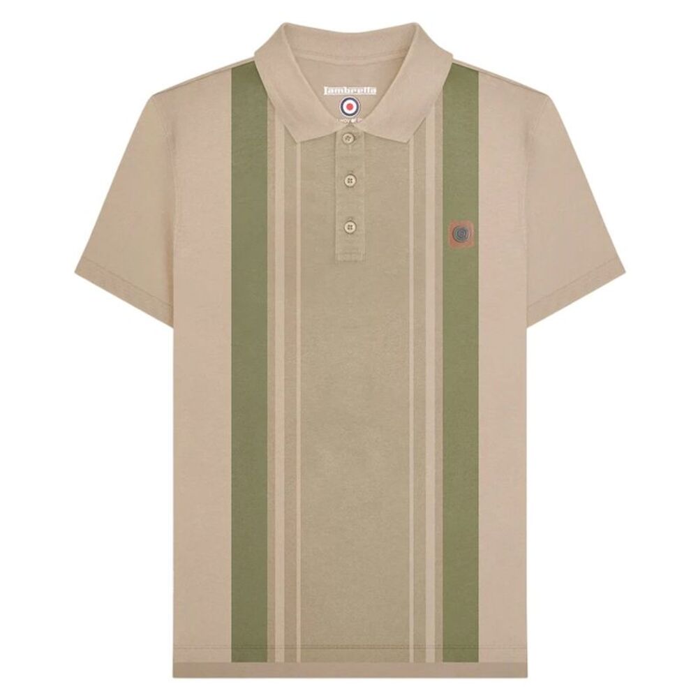Lambretta Mens SS25 Classic Polo Shirt / Stone
